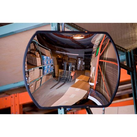 GLOBAL INDUSTRIAL Roundtangular Acrylic Convex Mirror, Indoor, 12x18,160&#176; Viewing Angle 670550